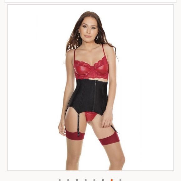 BOGO WHITE lace up waist cincher corset garters